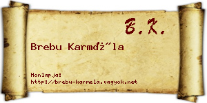 Brebu Karméla névjegykártya